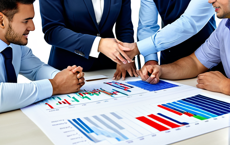 **

A diverse team of international business professionals in appropriate attire, collaborating around a table covered with data charts and graphs in a modern office setting, illustrating global market analysis and strategy. Focus on teamwork and data-driven decisions. safe for work, appropriate content, fully clothed, professional, perfect anatomy, correct proportions, natural pose, well-formed hands, proper finger count, natural body proportions, high quality.

**